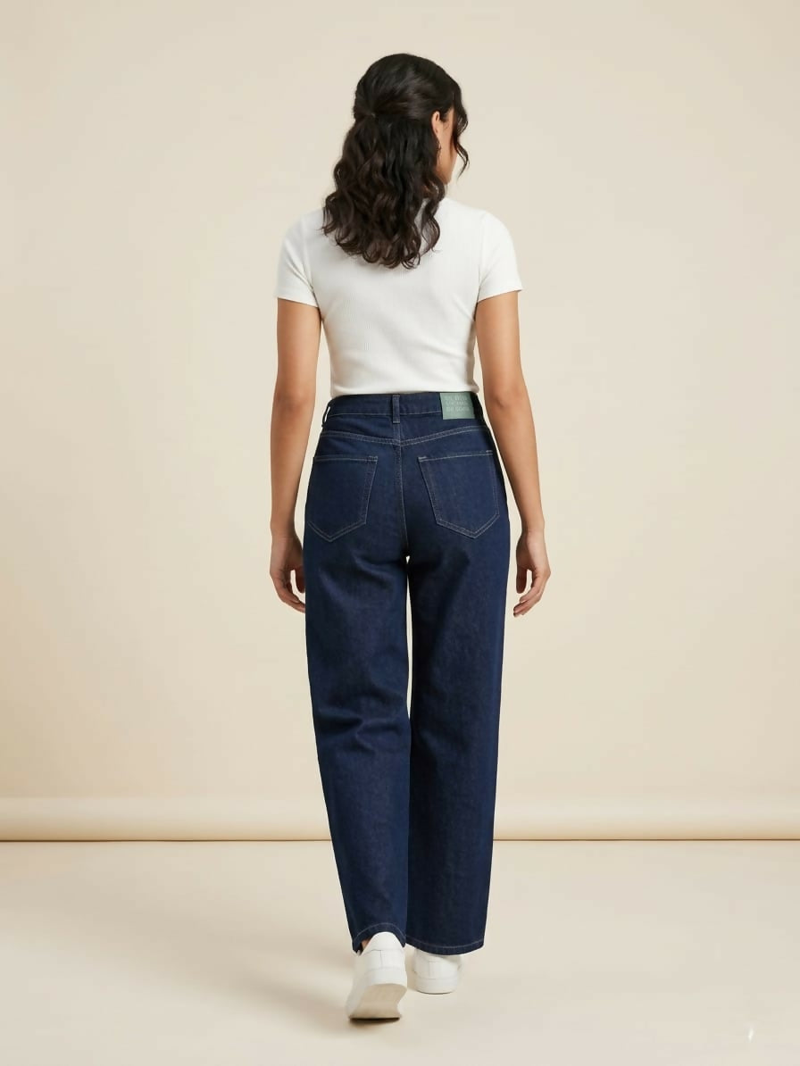 Dark Wash Straight-Leg Denim Jeans