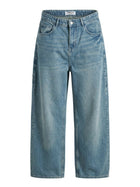 Light Wash Denim Cargo Jeans