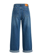 Roll-Up Wide-Leg Denim Jeans