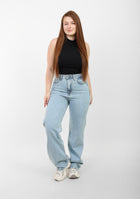 Ice Blue High-rise Straight Denim