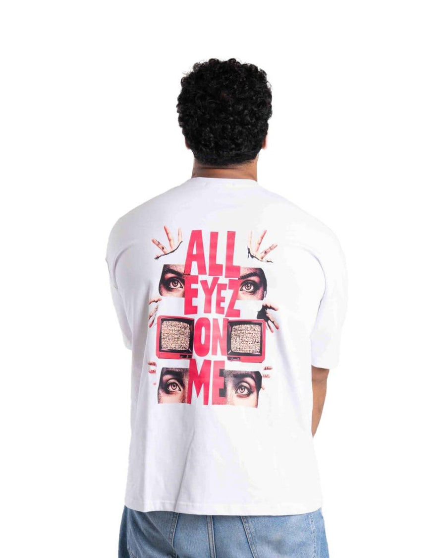 Essential White Printed Boxy Tee