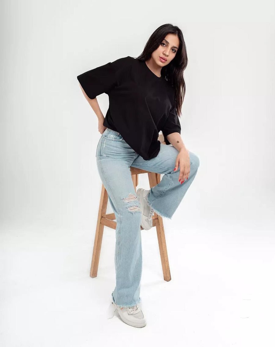 Oversized Black Essential Tee