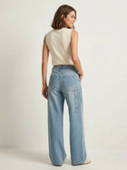 Light Wash Denim Cargo Jeans