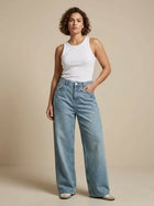 Light Wash Denim Cargo Jeans