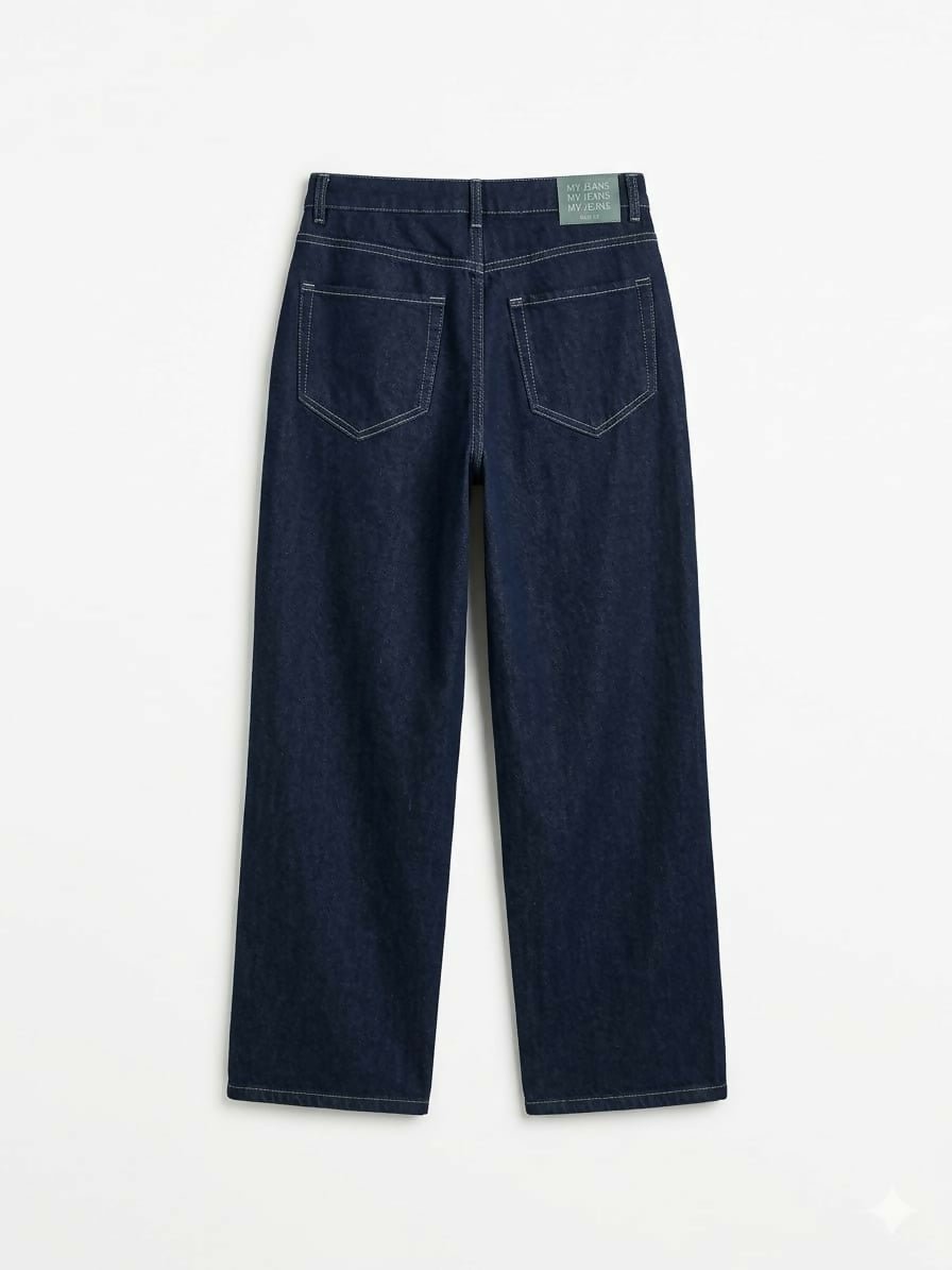Dark Wash Straight-Leg Denim Jeans