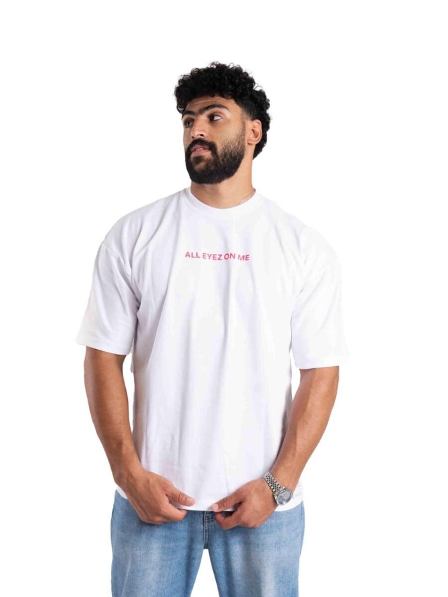 Essential White Printed Boxy Tee