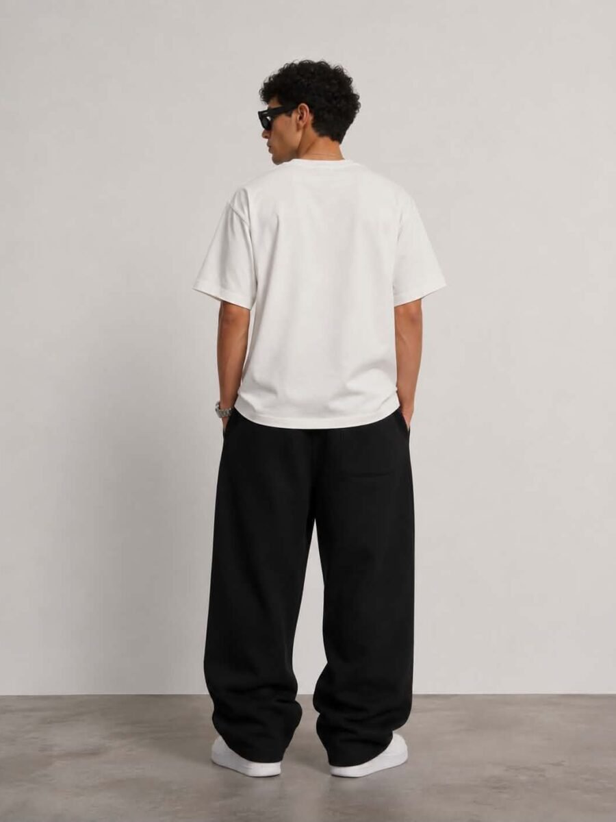 Oversized white printed t-shirt